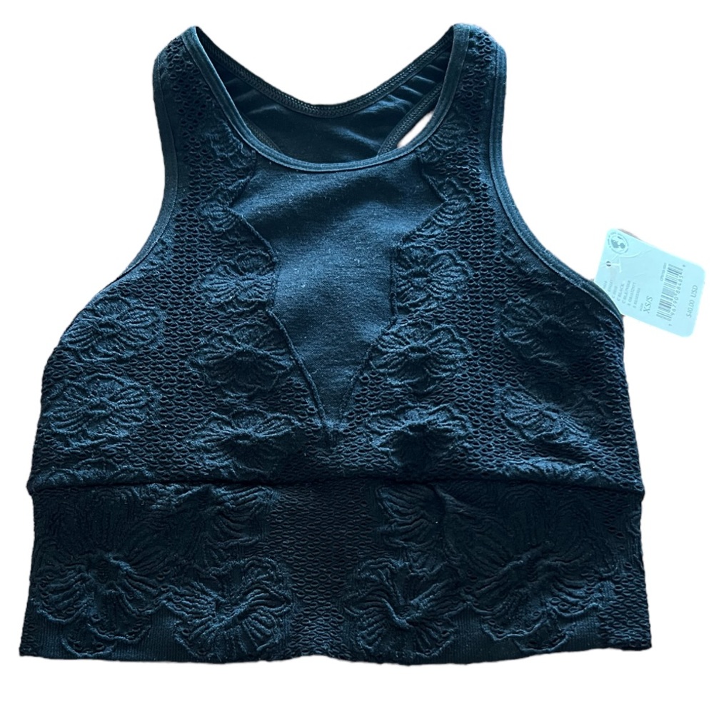 Free People Movement Every Single Time Floral Bra Women’s XS/S Black NWT